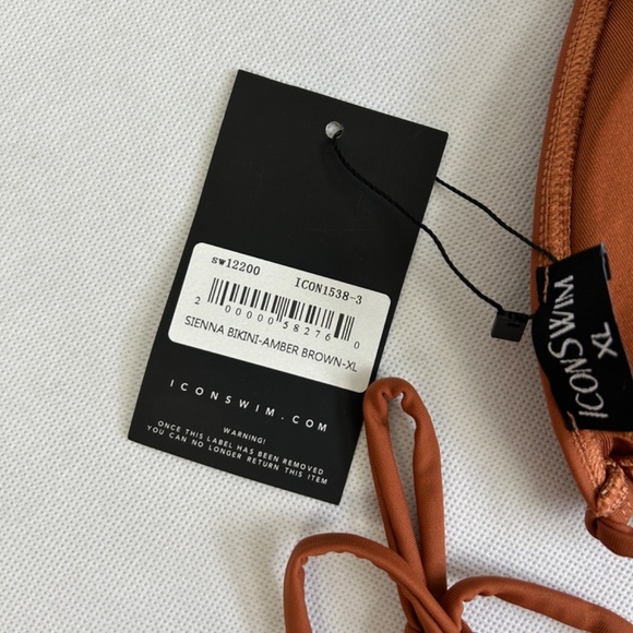 Icon Swim size XL two piece Sienna bikini amber brown padded tie closure NEW - Picture 11 of 12